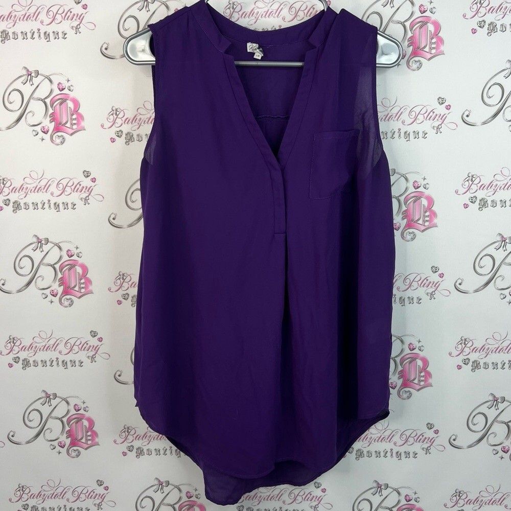 Kismet tank top Vneck Sleeveless Royal sleeveless shirt Purple Women's Top